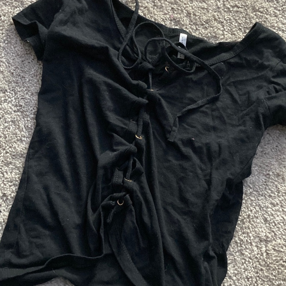 Black adjustable crop top